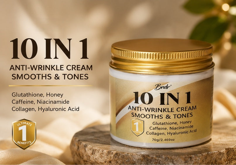 10-in-1 Anti-Wrinkle Cream – Smooths, Tones & Firms | Glutathione, Collagen & Hyaluronic Acid