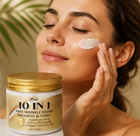 10-in-1 Anti-Wrinkle Cream – Smooths, Tones & Firms | Glutathione, Collagen & Hyaluronic Acid