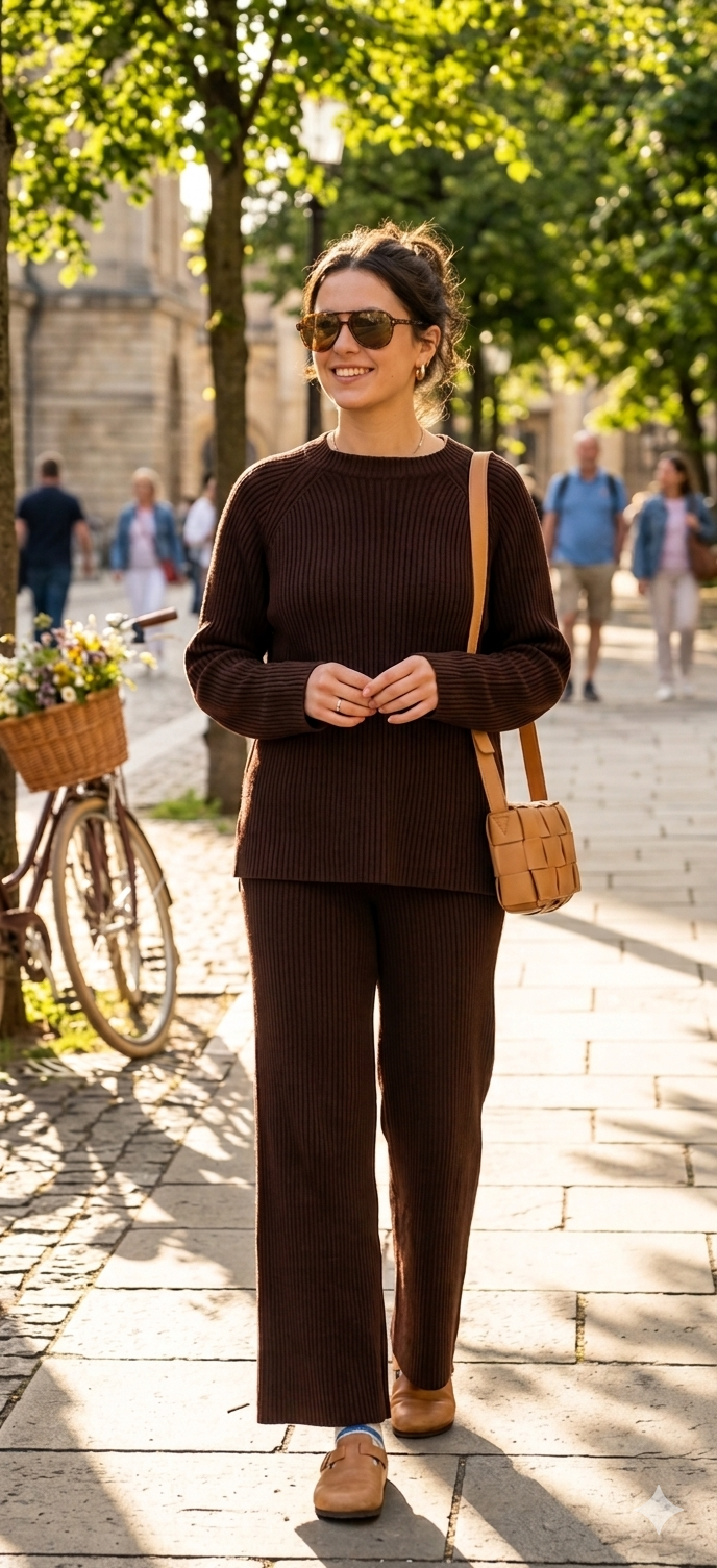 Chocolate Brown Knitted Lounge Set