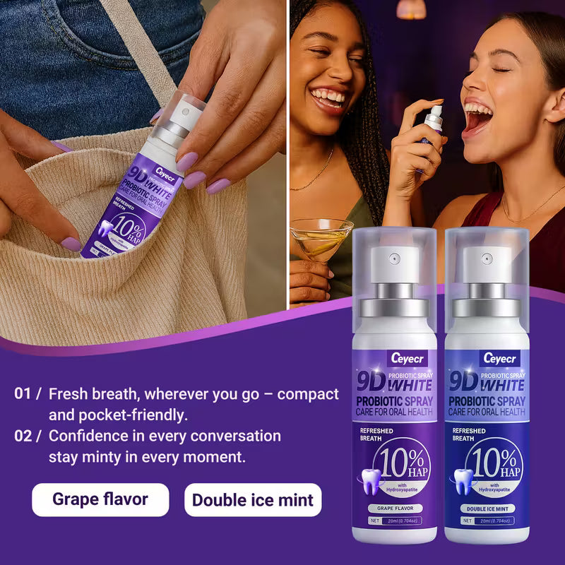 9D White Probiotic Oral Spray — Set of 3 Flavours