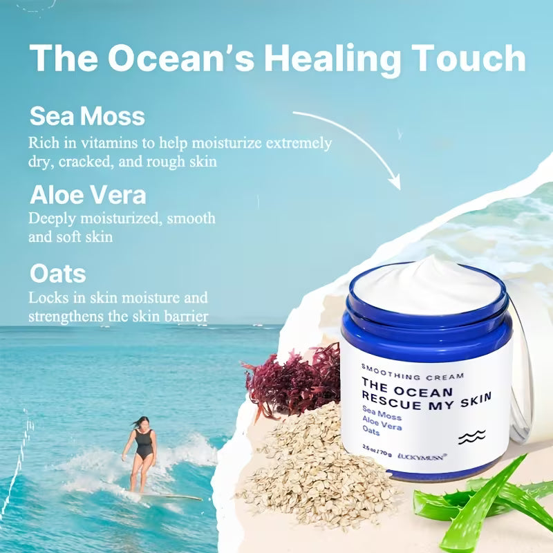 The Ocean Rescue My Skin Smoothing Face Cream – Sea Moss, Aloe Vera & Oats
