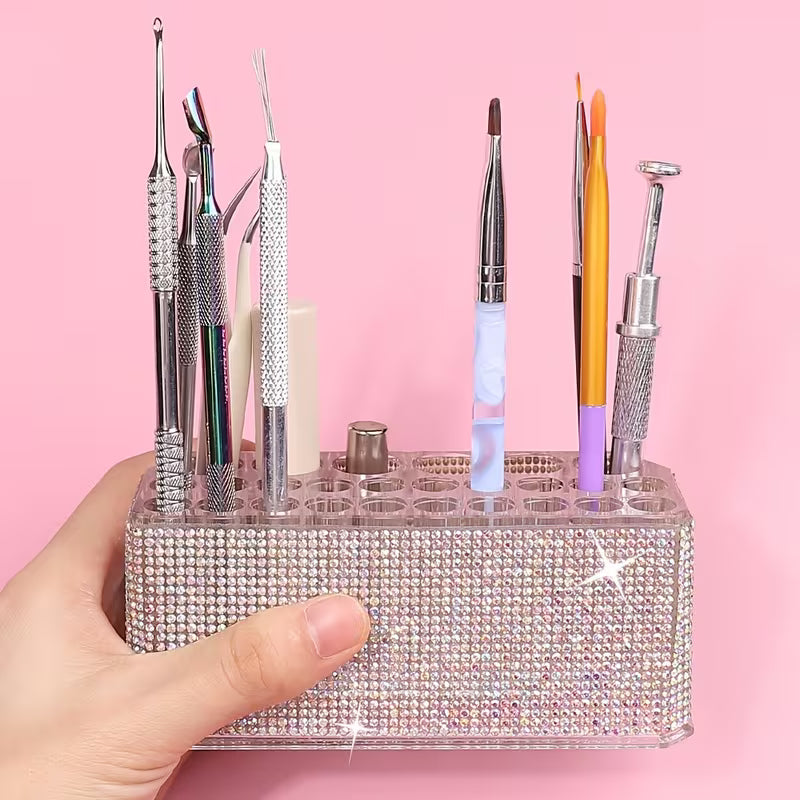Crystal Rhinestone Makeup Brush Holder