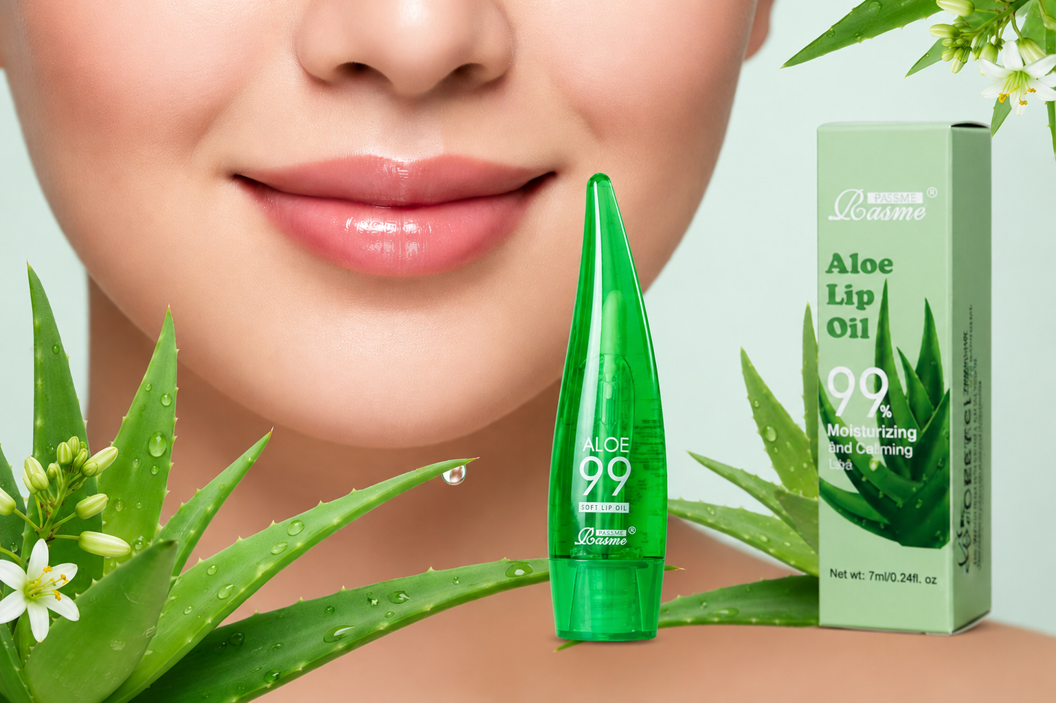 Aloe 99 Soft Lip Oil – 99% Moisturising Glossy Lip Treatment