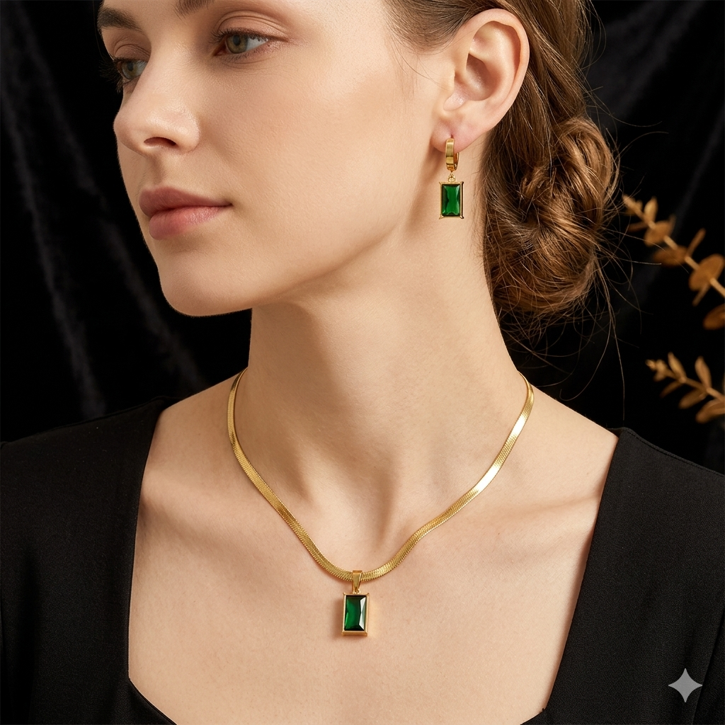 18K Gold Necklace & Earrings Set – Luxury Fine Jewellery