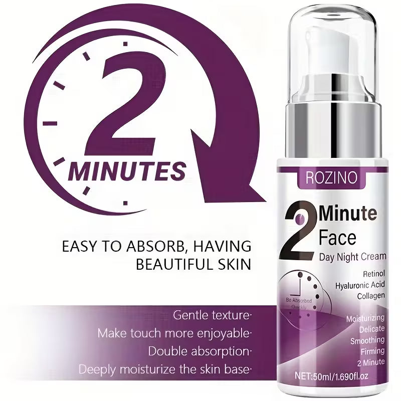2 Minute Face Day & Night Cream – Retinol, Hyaluronic Acid & Collagen