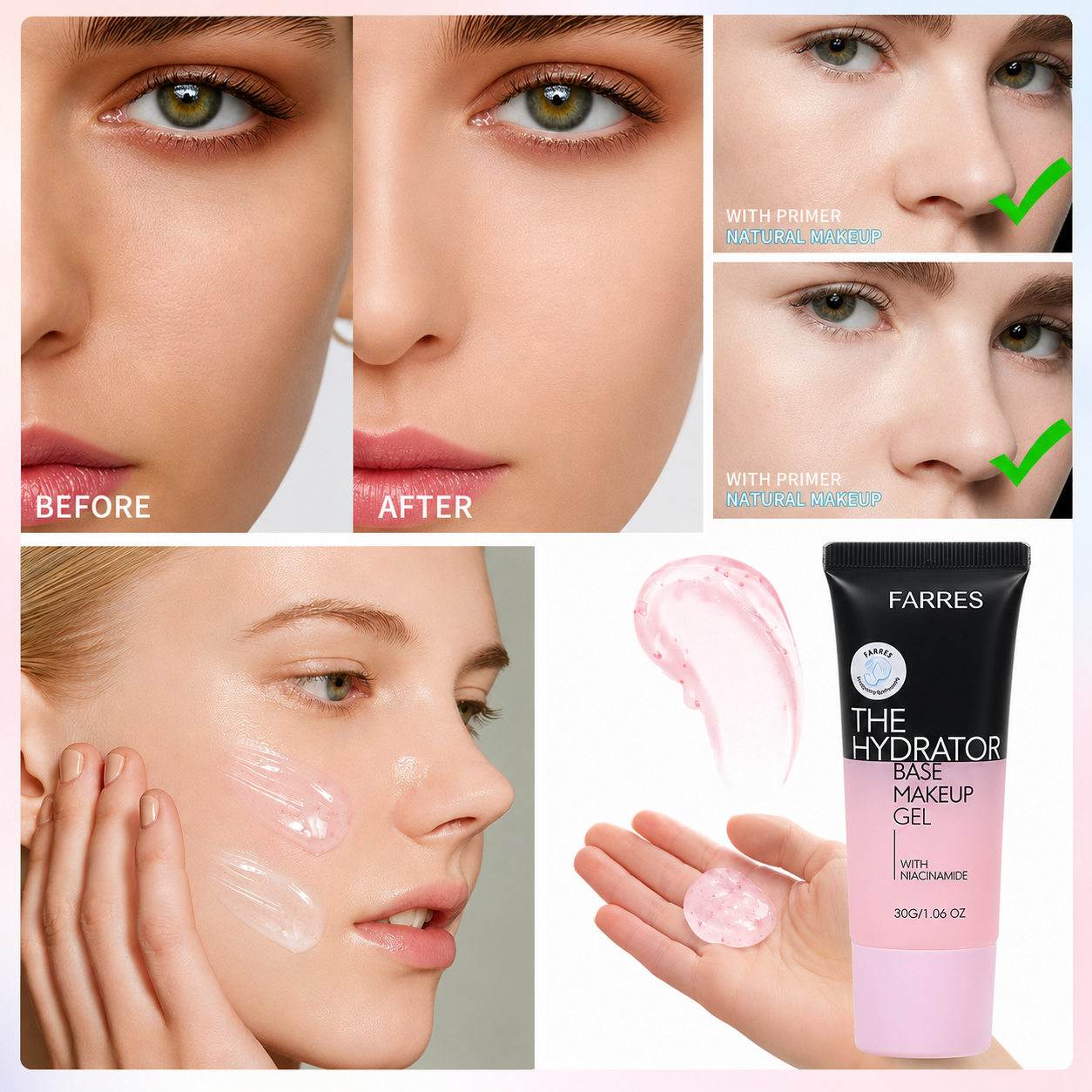 The Hydrator Base Makeup Gel Primer – Hyaluronic Acid & Niacinamide No.01