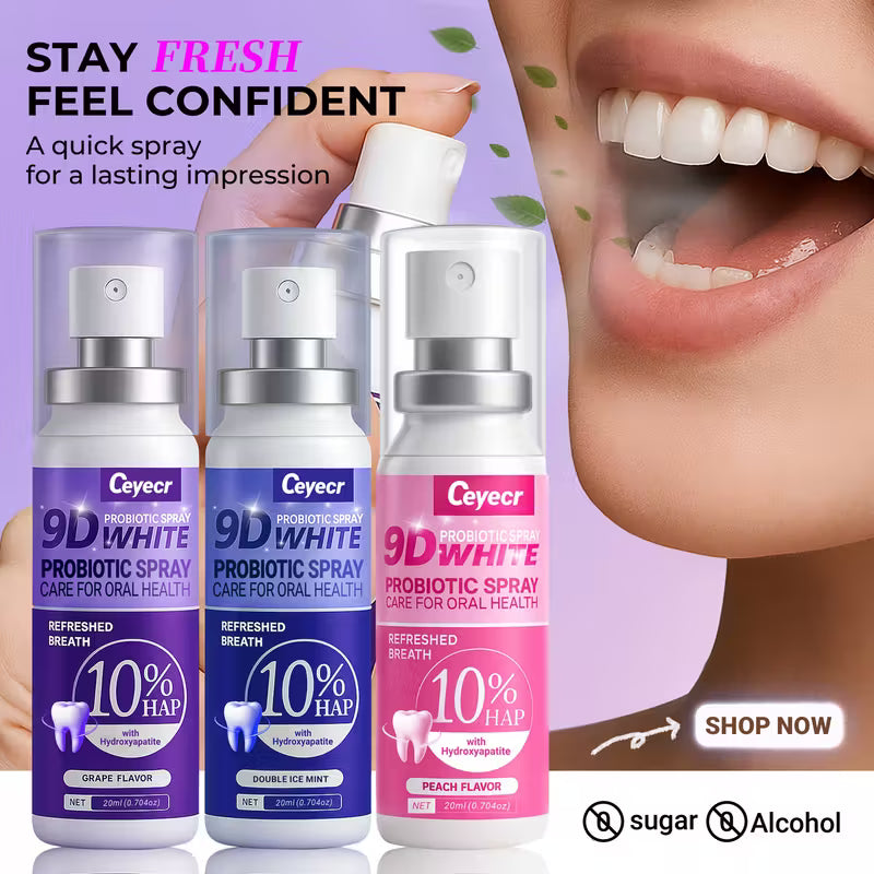 9D White Probiotic Oral Spray — Set of 3 Flavours