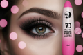 Close-up of dramatic volumised lashes with Miss Betty 7D Mascara inverted tip up