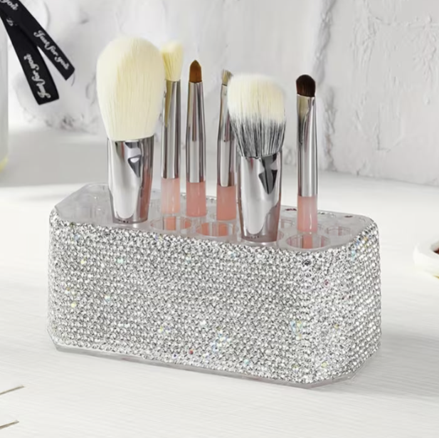 Crystal Rhinestone Makeup Brush Holder