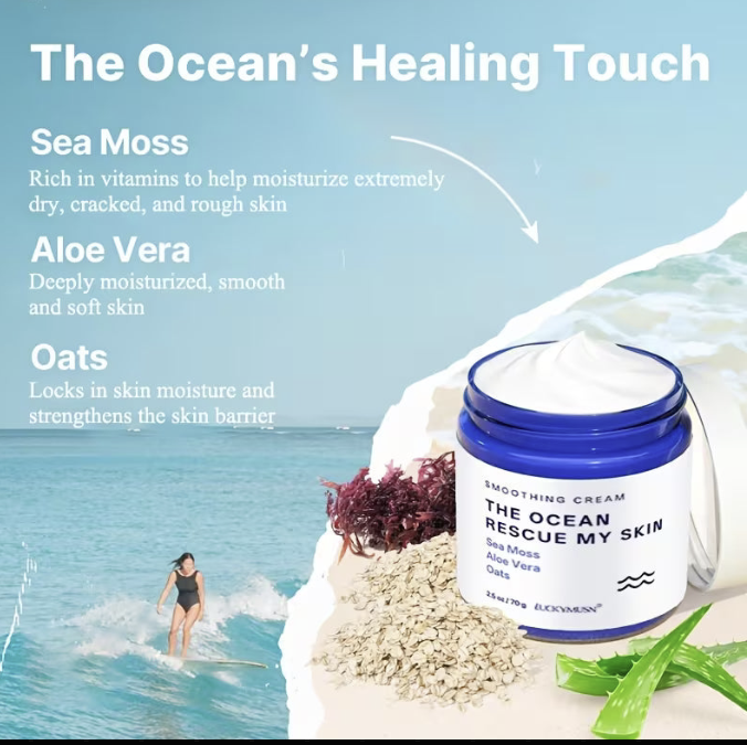 The Ocean Rescue My Skin Smoothing Face Cream – Sea Moss, Aloe Vera & Oats