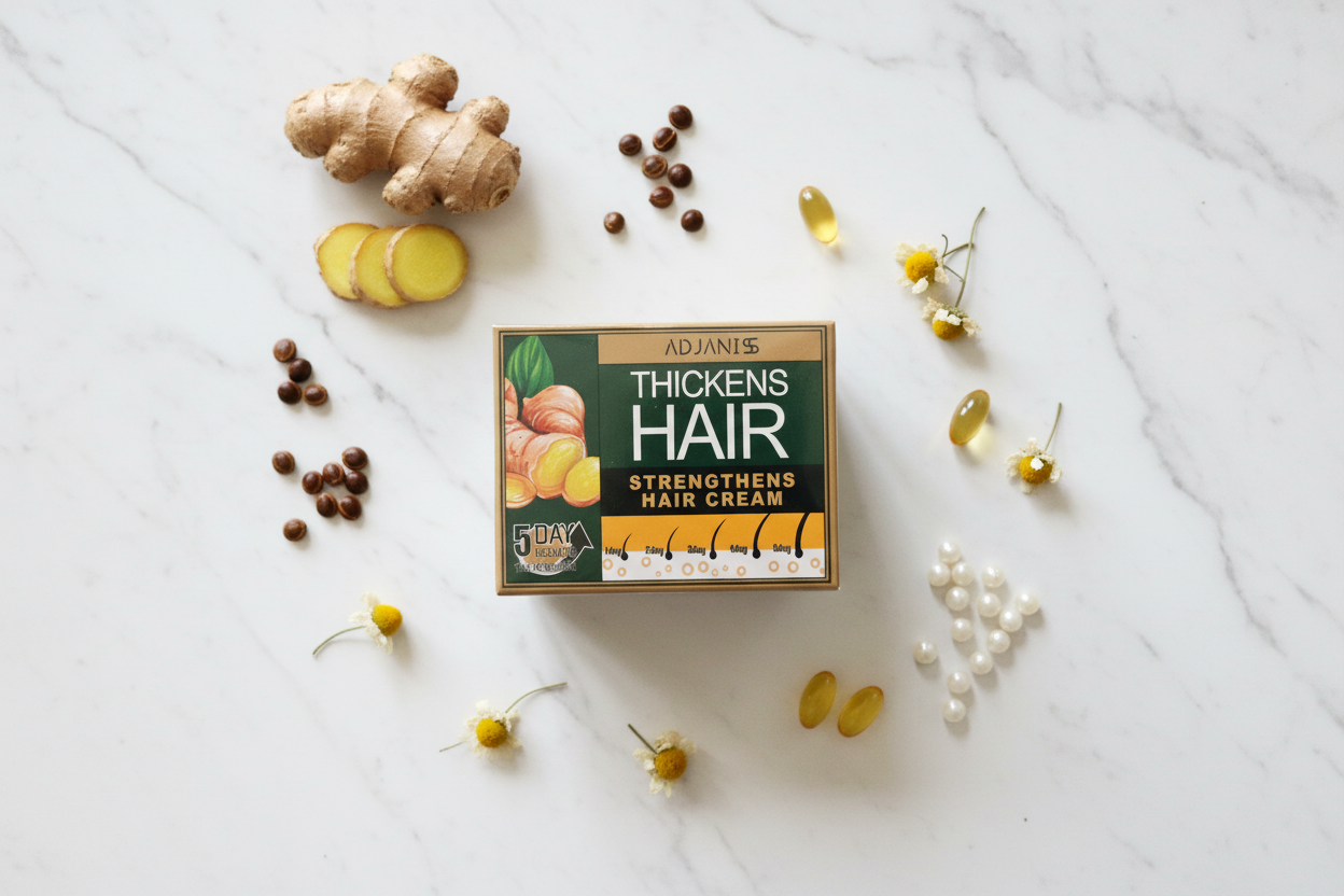 ADJANISS Hair Cream flat lay ad