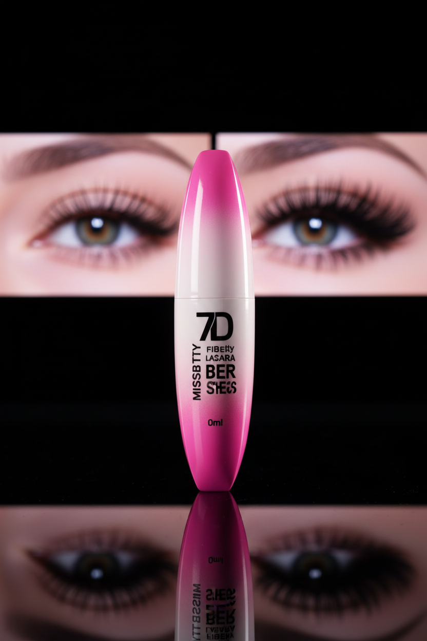 Miss Betty 7D Fiber Lashes Mascara hero product shot on reflective black surface