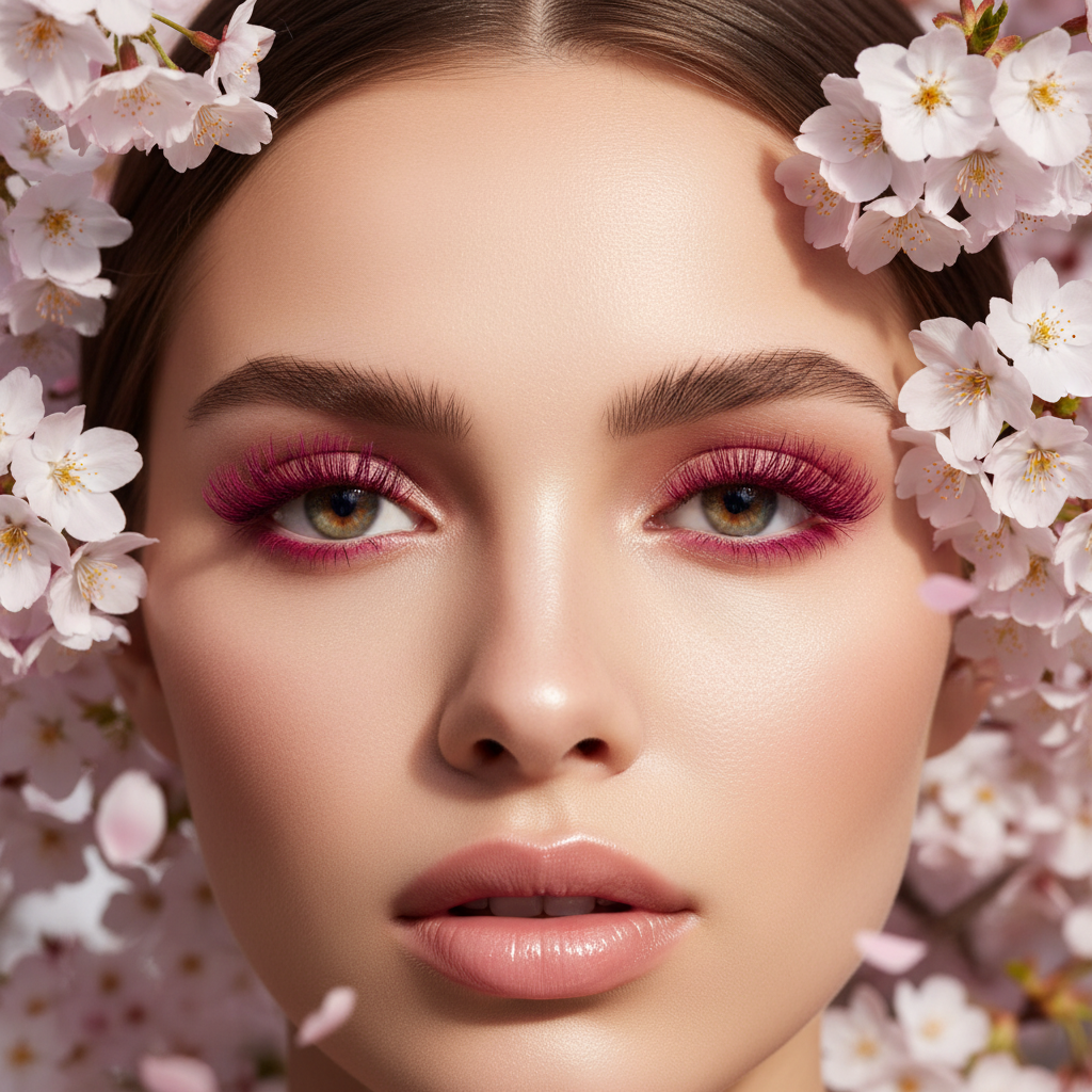 MCD Curl Fix Pink Magenta Mascara N10 cherry blossom editorial